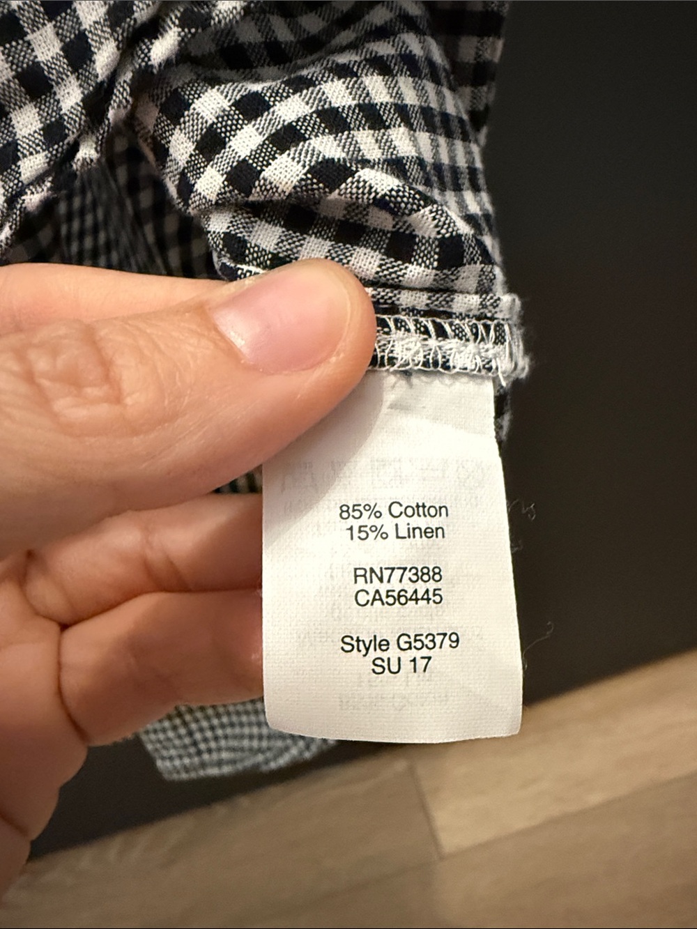 Madewell Black and White Gingham Short-Sleeve Button Shirt Linen Cotton Blend - Picture 3 of 5